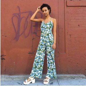 American Apparel floral print wide-leg Jumpsuit